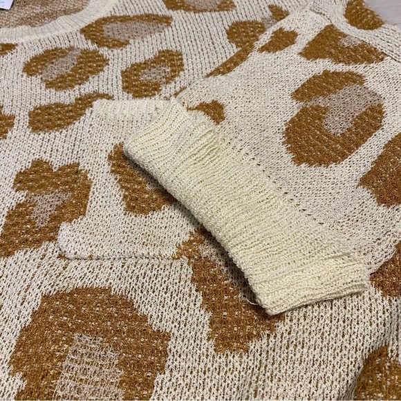 Shop The Mint Meet You There Mocha Brown Leopard Sweater, Size Medium - Picture 5 of 12